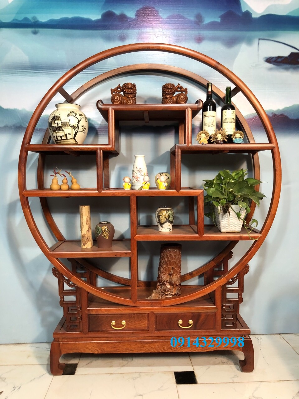 Tủ gốm sứ tròn như ý
