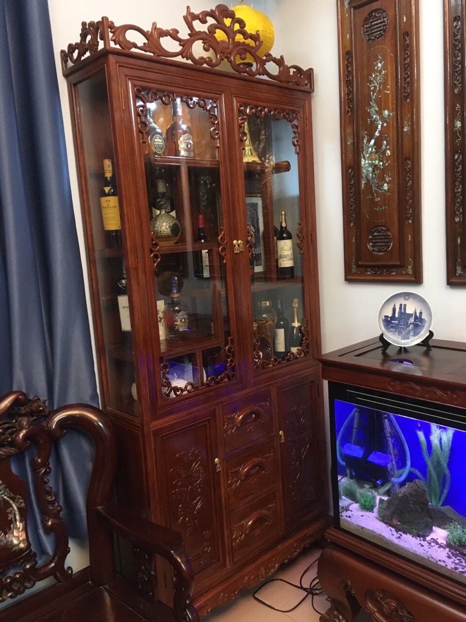 Tủ rượu trang trí 1m