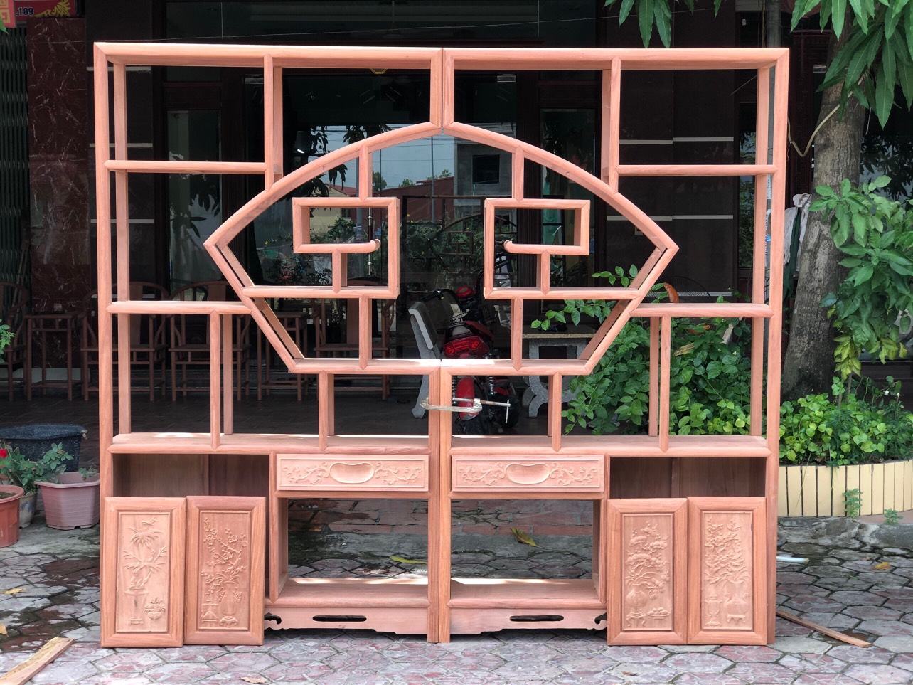 Tủ sách - đồ gốm trang trí mẫu 9