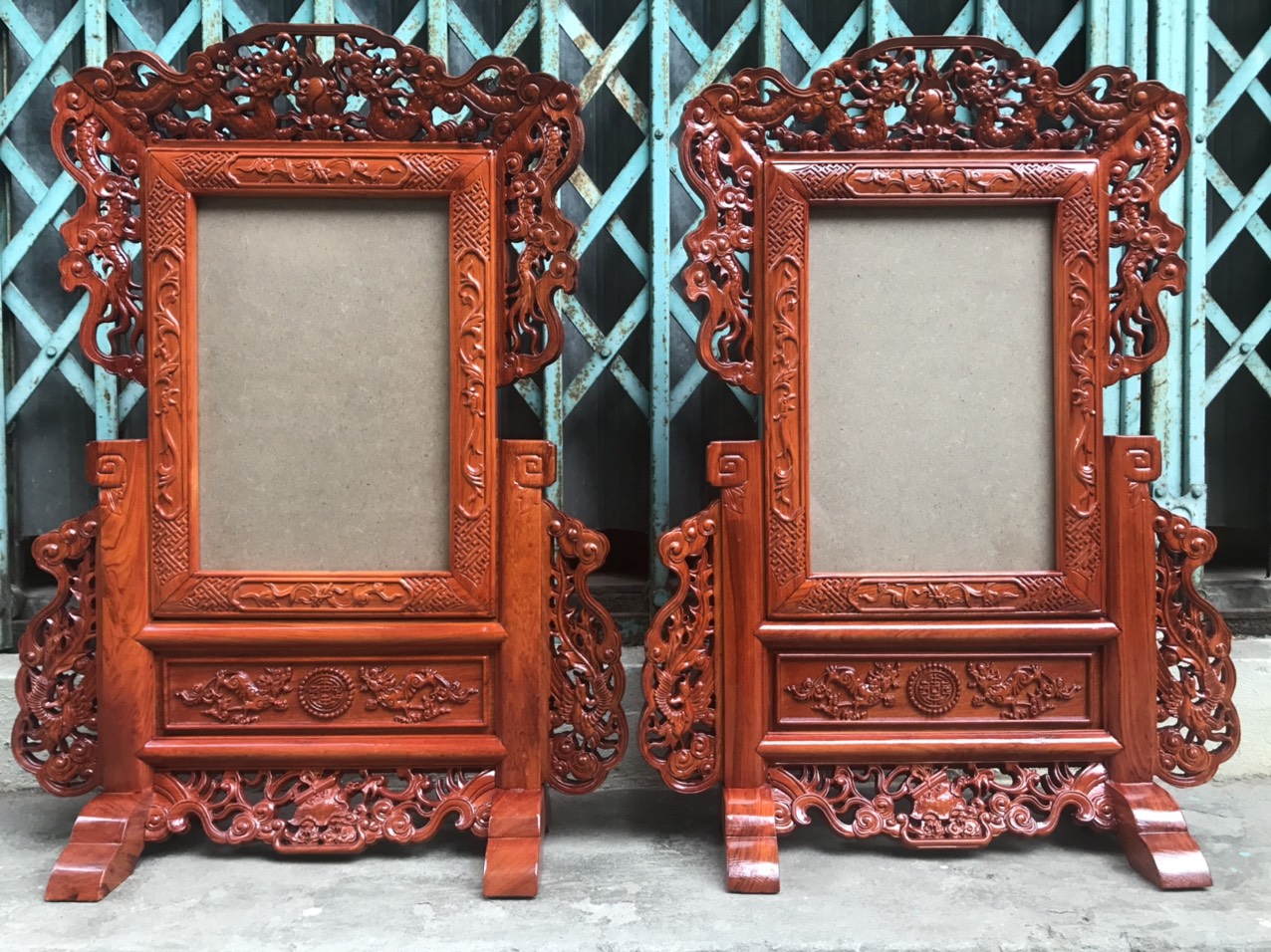Khung ảnh thờ chạm tứ linh