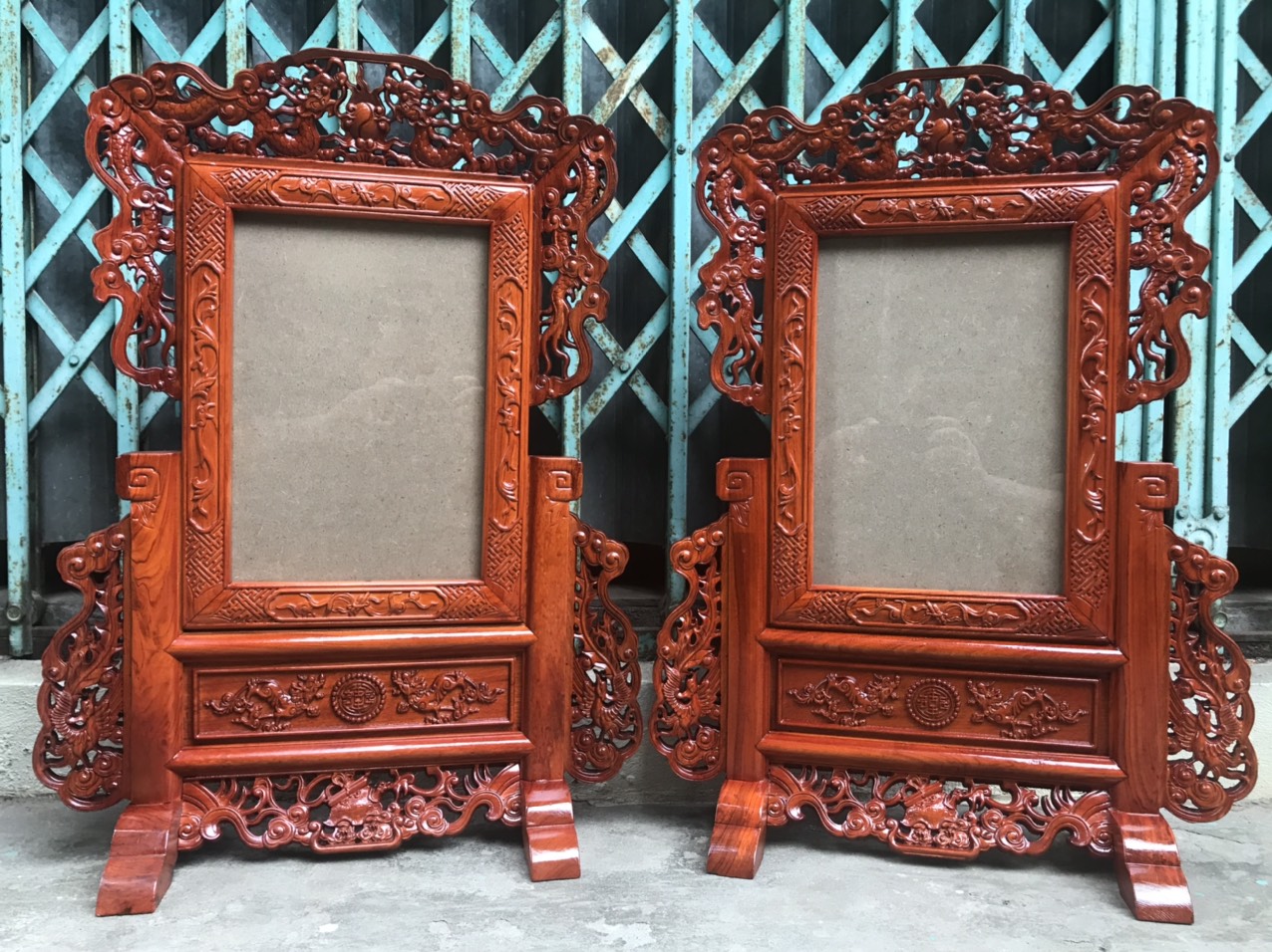 Khung ảnh thờ chạm tứ linh