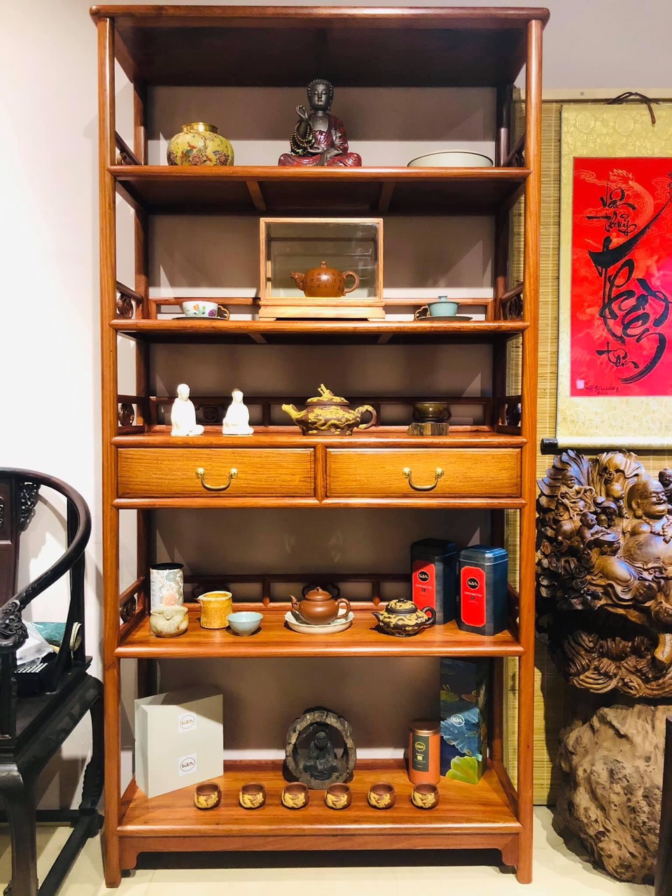 Tủ bày đồ trà - mẫu 1