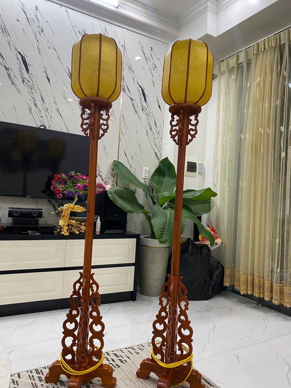 Đèn cây thờ treo lồng mẫu Tầu